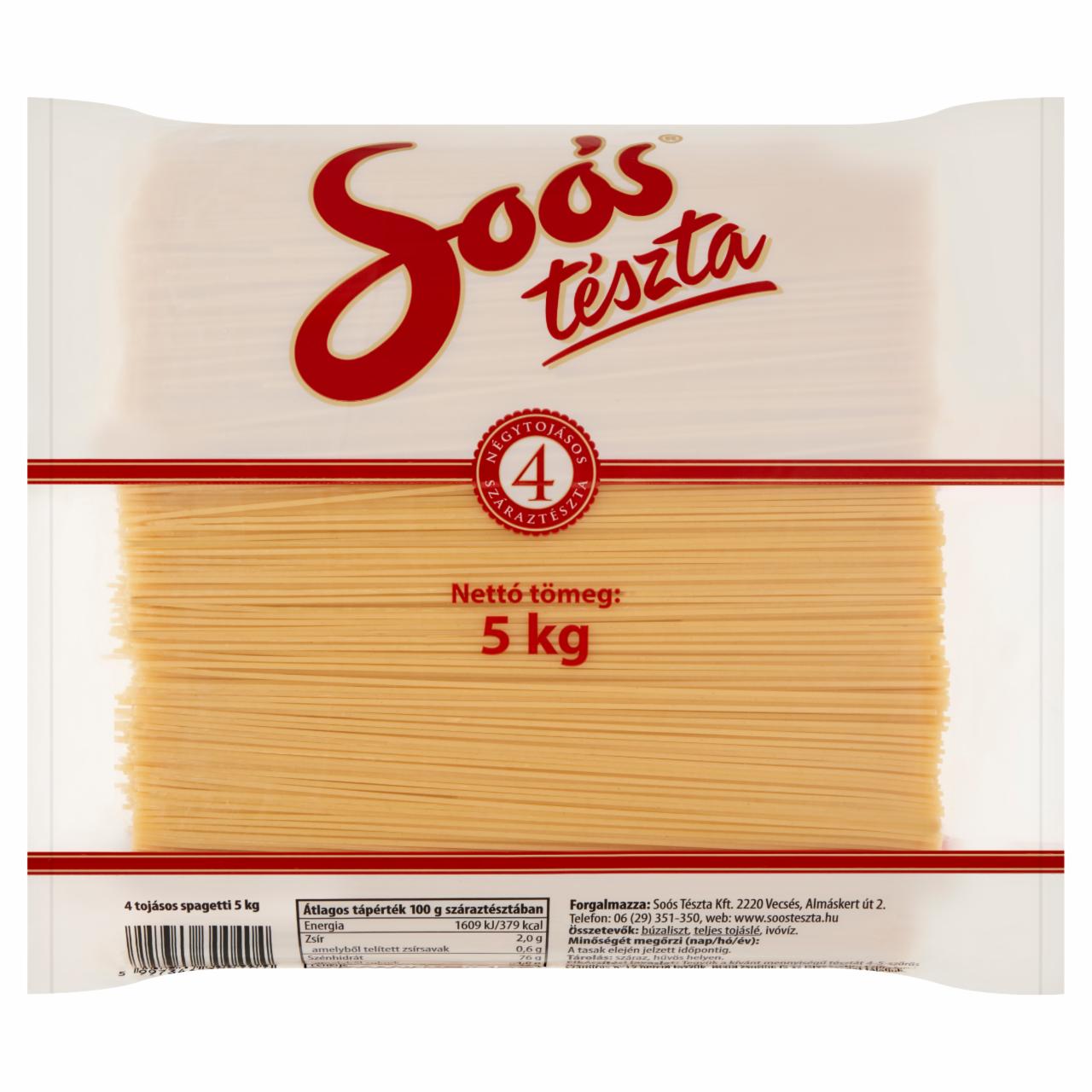 Képek - Soós spagetti 4 tojásos száraztészta 5 kg