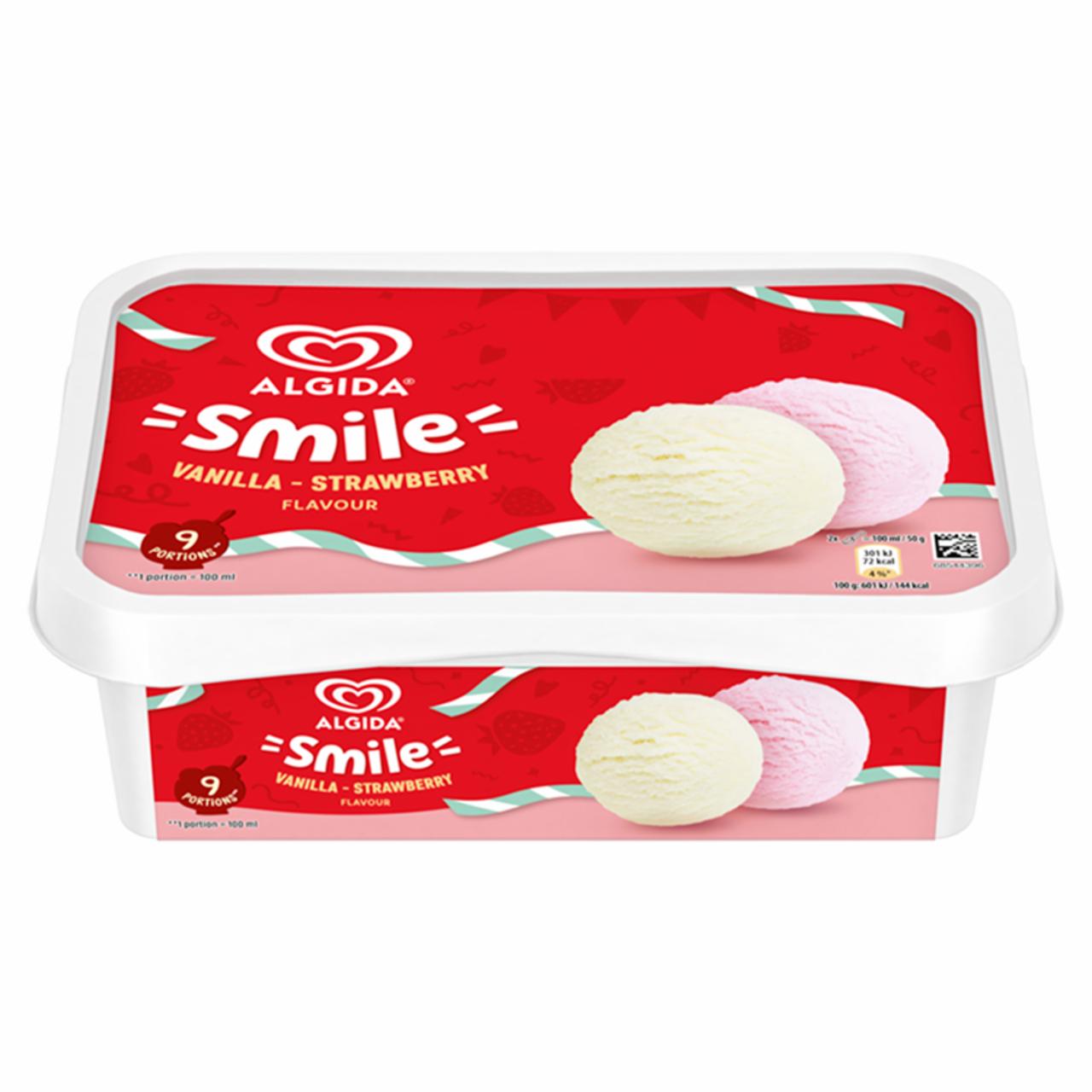 Képek - Algida Smile jégkrém Vanília-Eper ízű 900 ml
