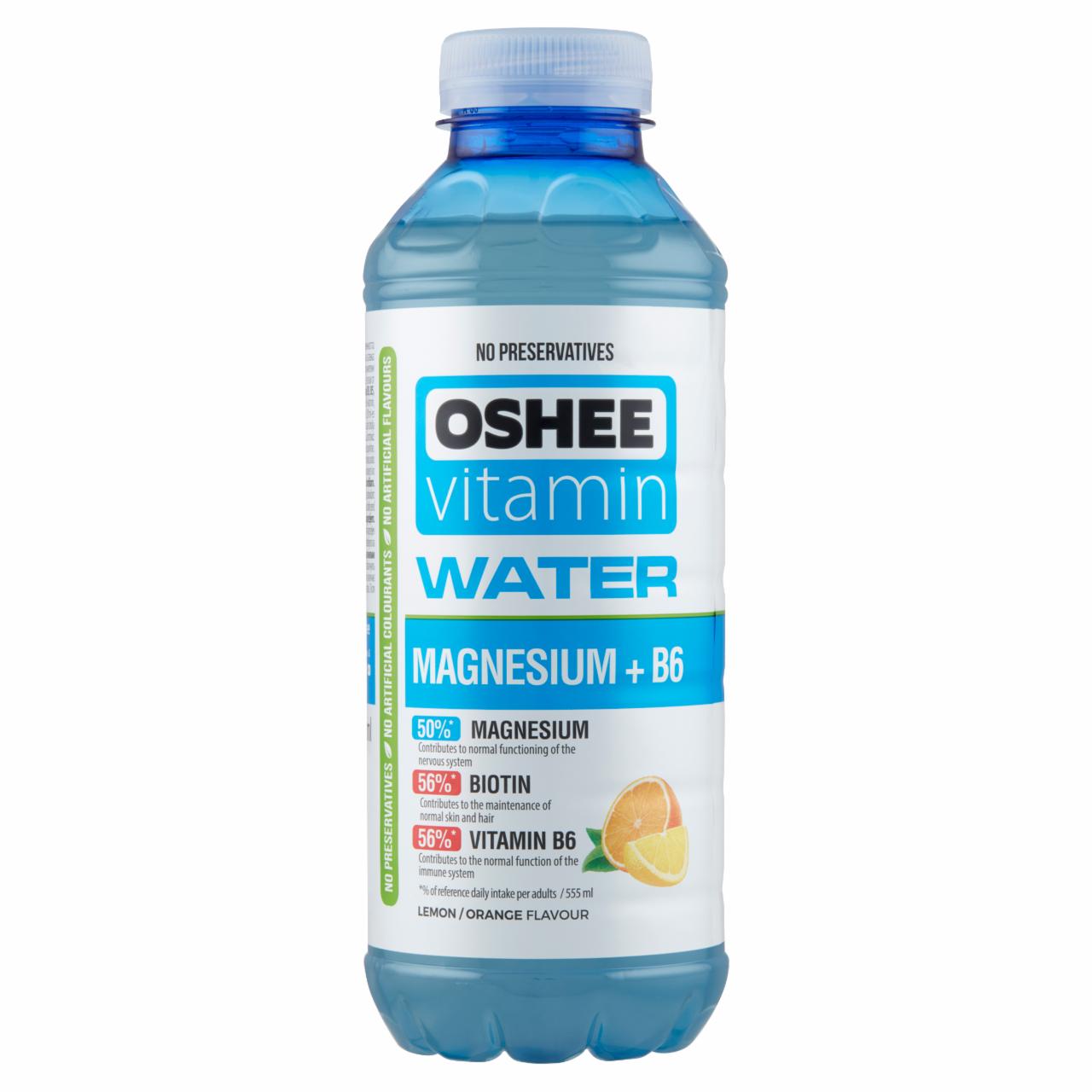 Képek - Oshee Witamin Water Magnesium + B6 szénsavmentes citrom-narancs ízesítésű ital 555 ml