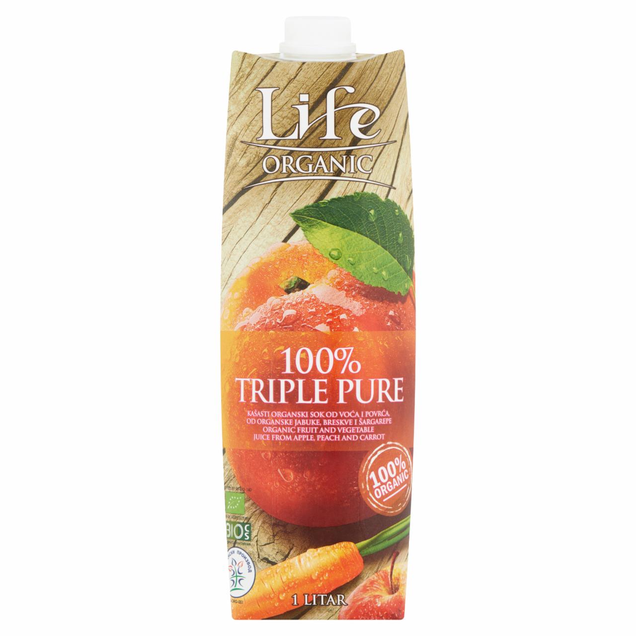 Képek - Life Organic Triple Pure rostos organikus gyümölcs és zöldség ital 1 l