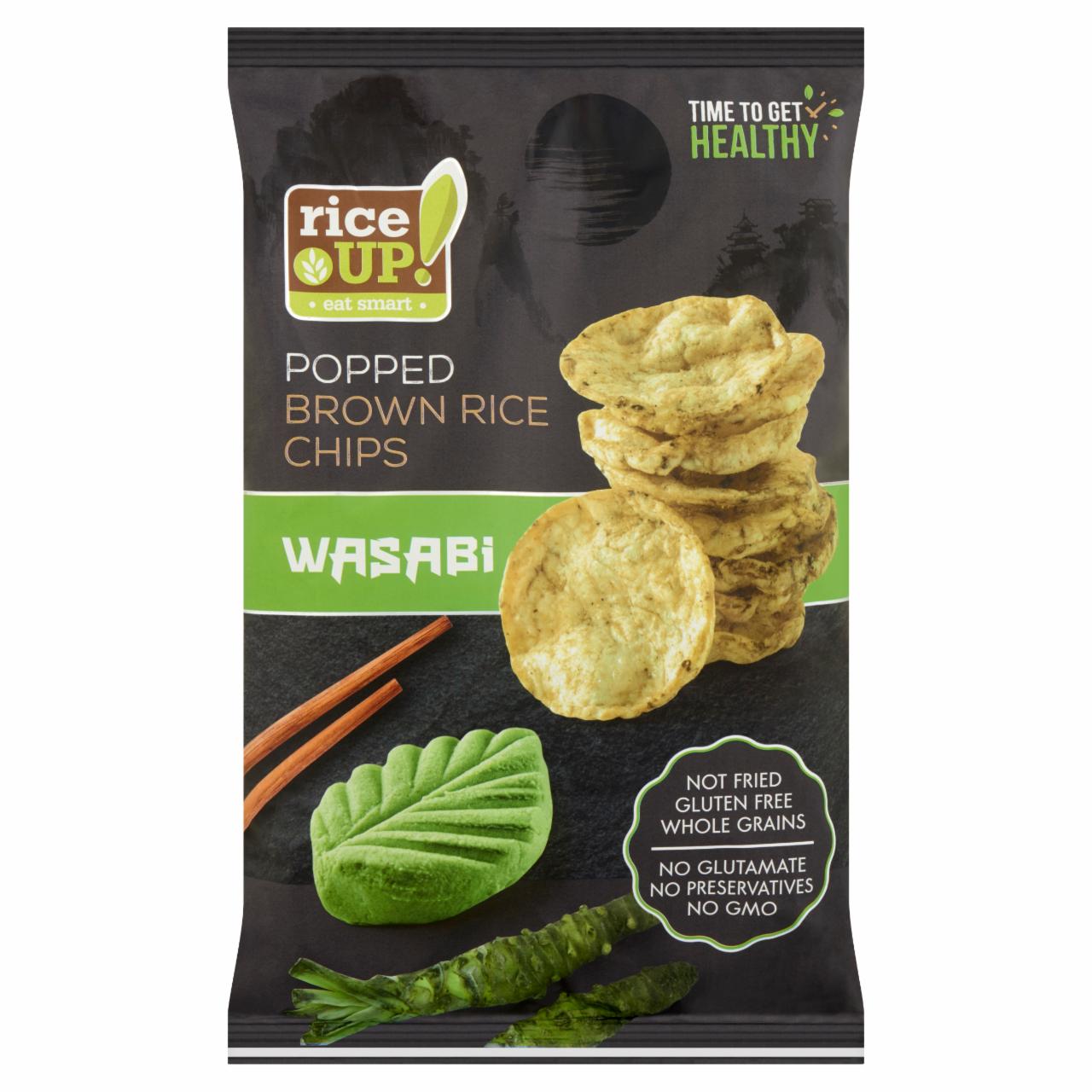 Képek - RiceUp! Eat Smart teljes kiőrlésű barna rizs chips wasabi ízesítéssel 60 g