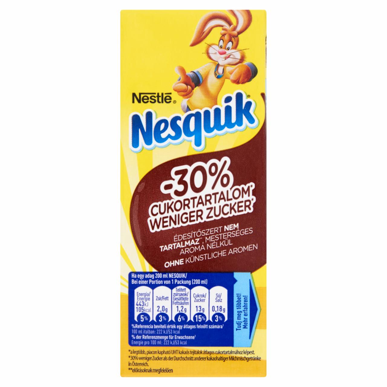 Képek - Nesquik UHT zsírszegény kakaós tejital vitaminokkal és ásványi anyagokkal 200 ml