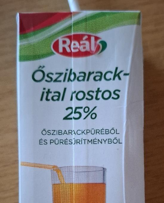 Képek - Őszibarack-ital rostos 25% Reál