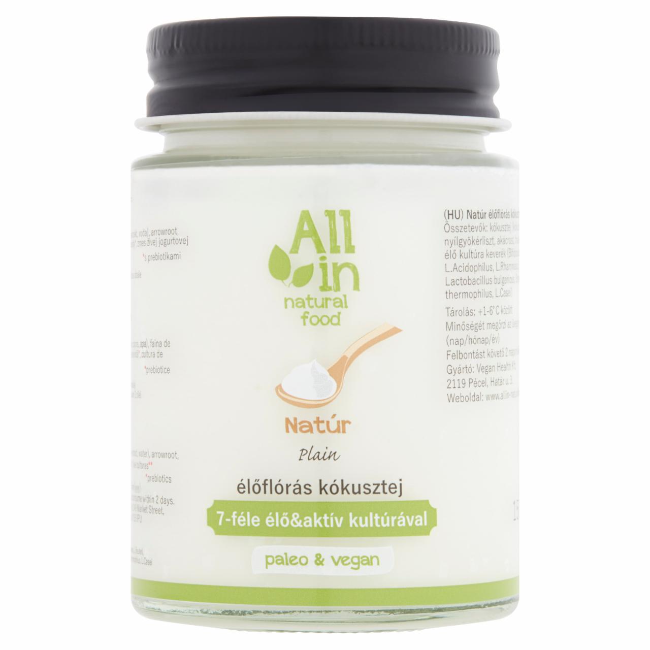 Képek - ALL IN natural food natúr élőflórás kókusztej 150 ml