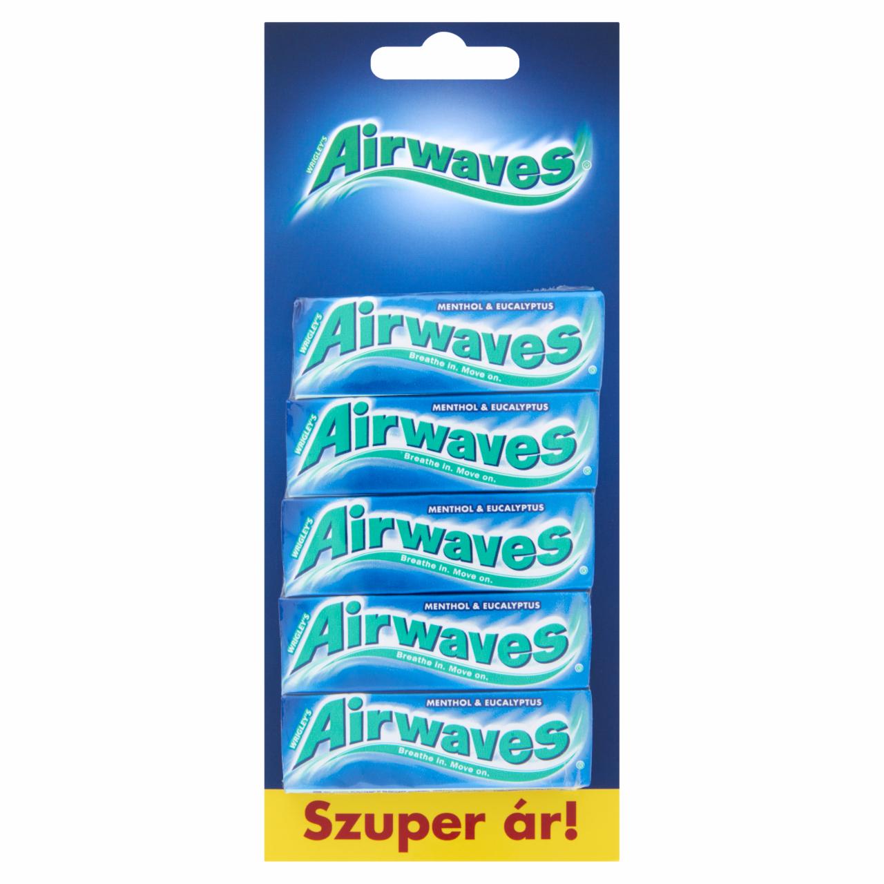 Képek - Airwaves Menthol & Eucalyptus cukormentes rágógumi multipack 5 x 14 g