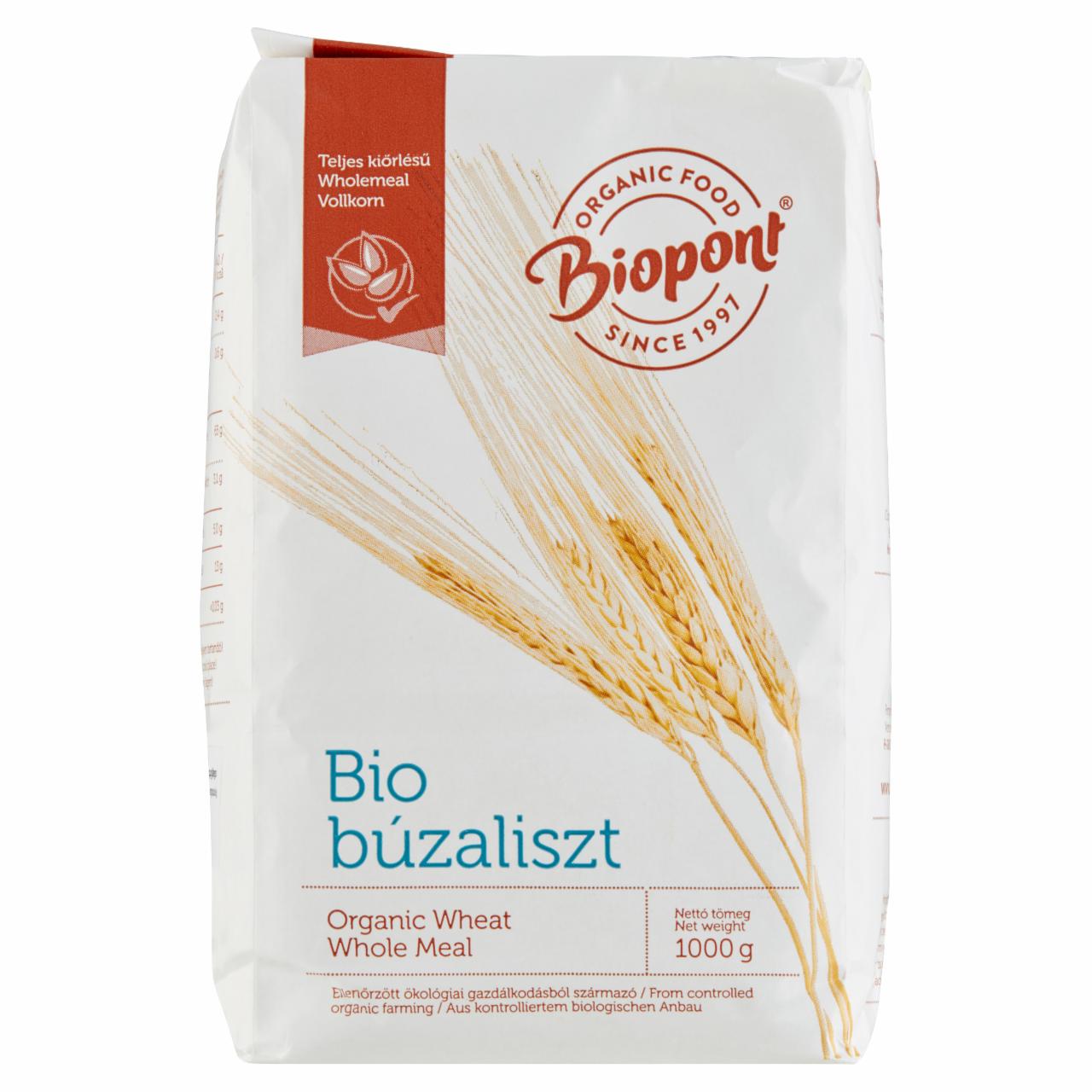 Képek - Biopont BIO teljes kiőrlésű búzaliszt 1000 g