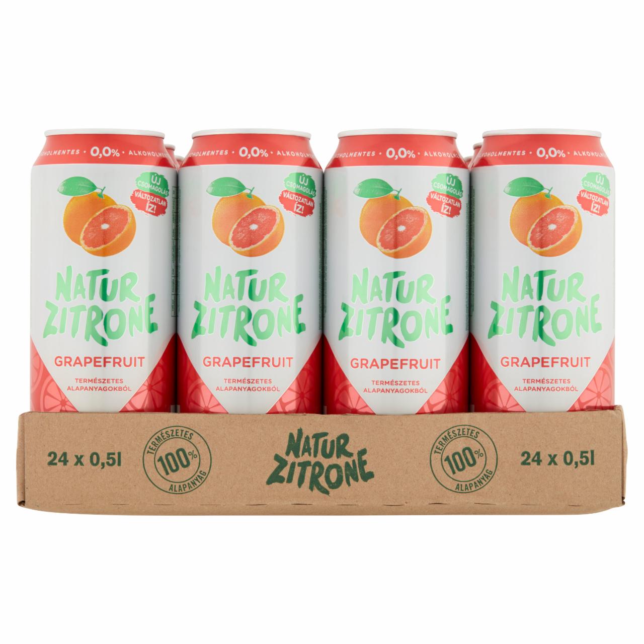 Képek - Natur Zitrone alkoholmentes grapefruitos szénsavas ital tálca 24 x 0,5 l