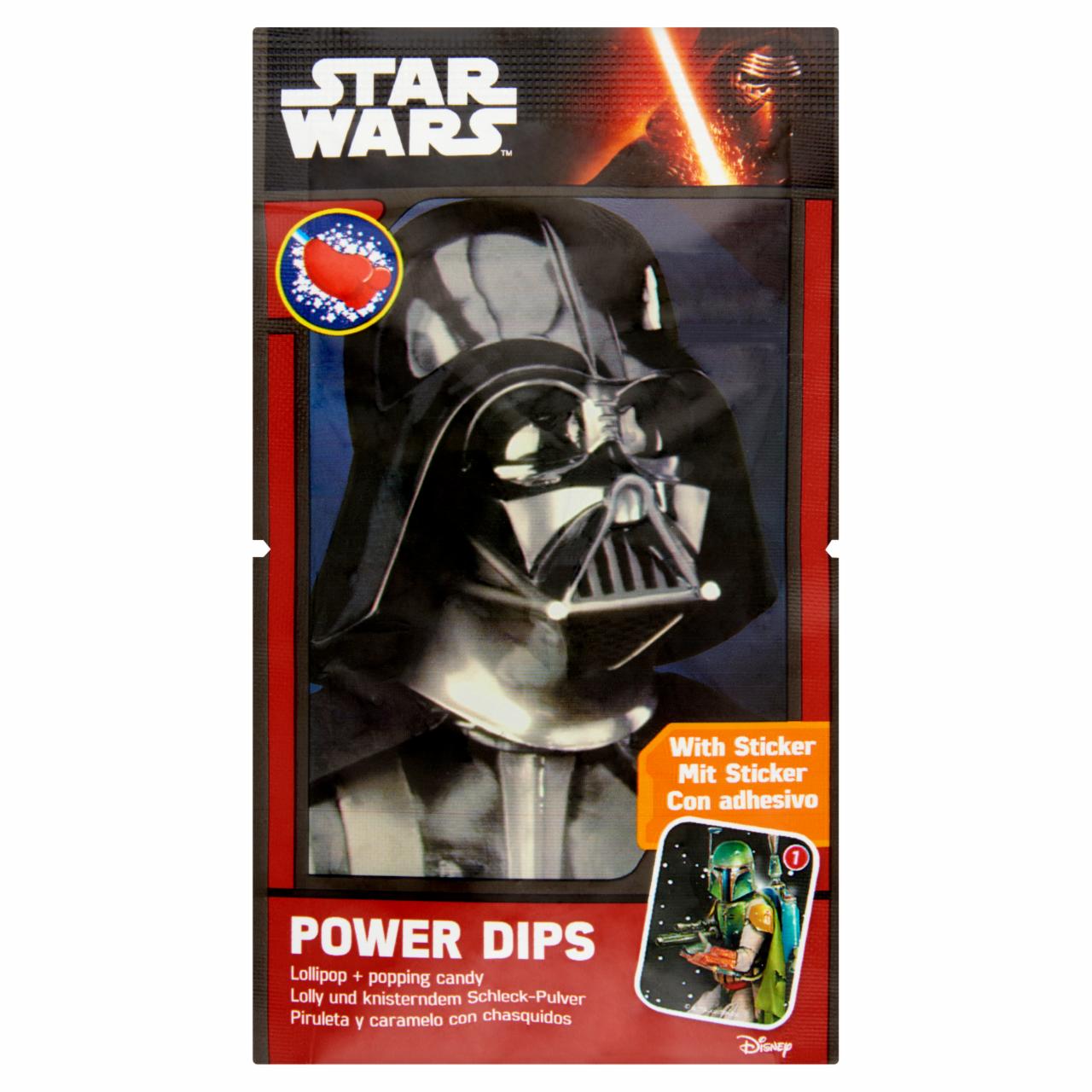 Képek - Star Wars Power Dips nyalóka eper ízű aromával és pukkanó porral 12 g