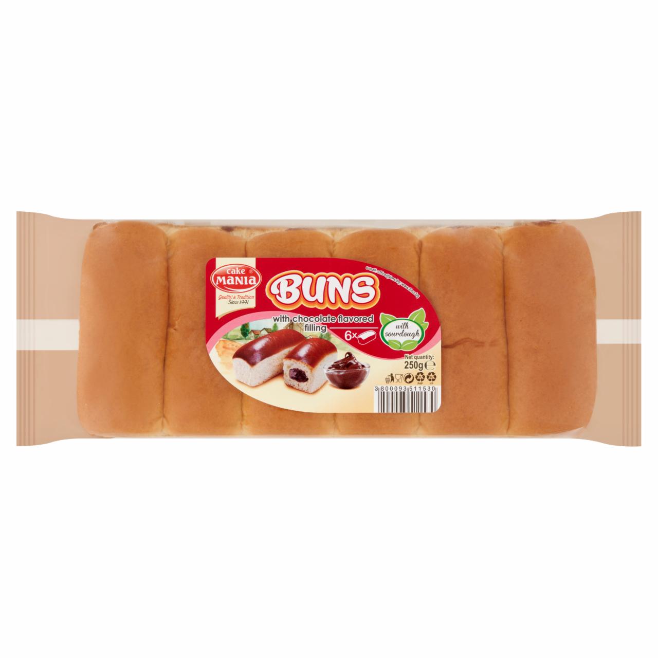 Képek - Cake Mania Buns csokoládé krémmel töltött molnárka kovásszal és csokoládés töltelékkel 6 db 250 g