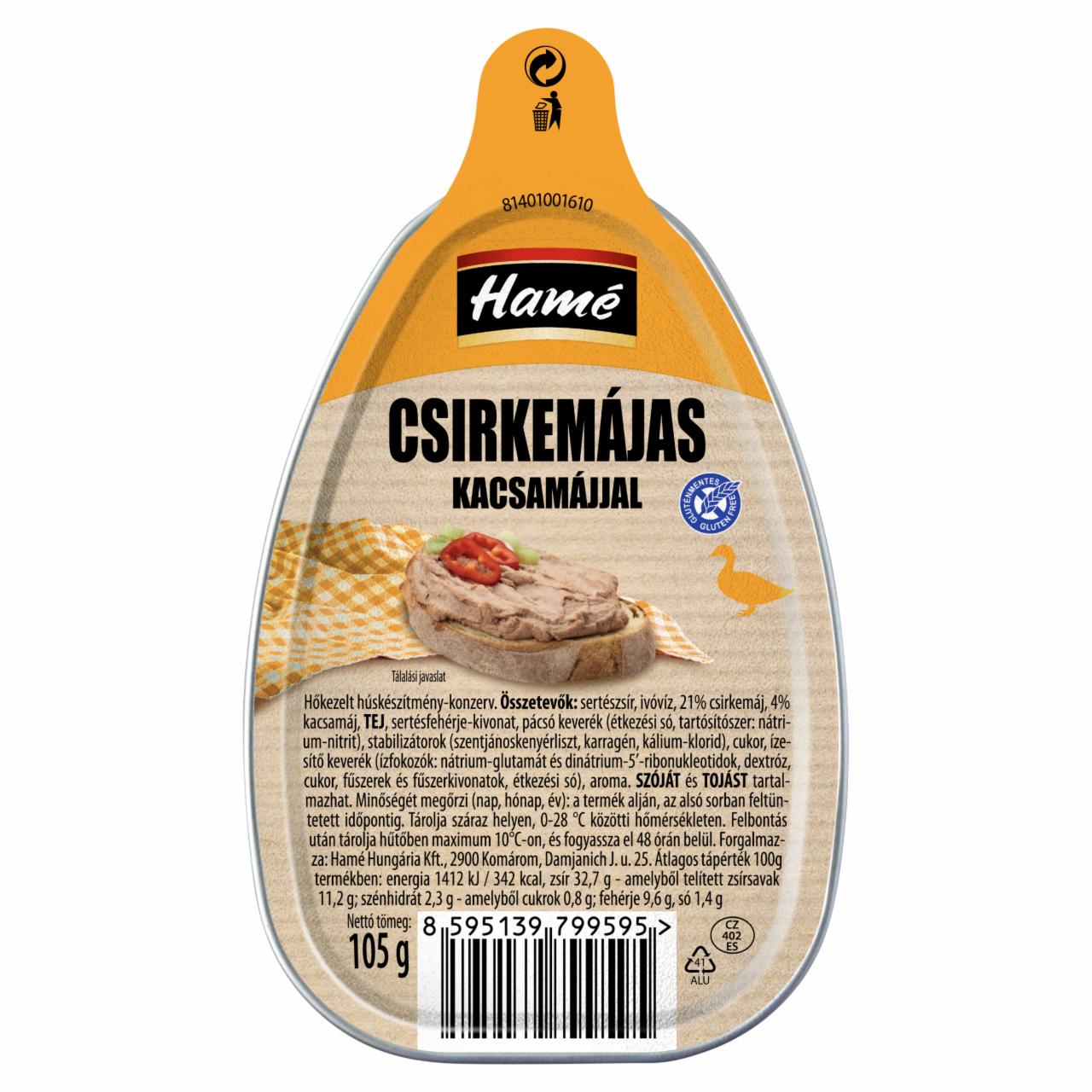 Képek - Hamé csirkemájas kacsamájjal 105 g