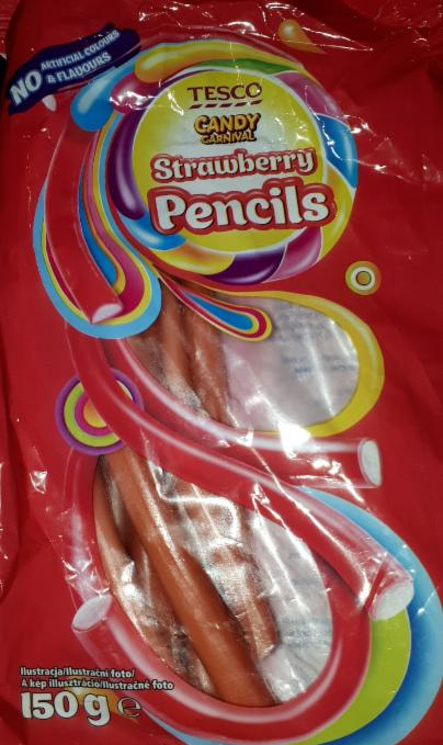 Képek - Tesco candy carnival strawberry pencils eperízű édesség 