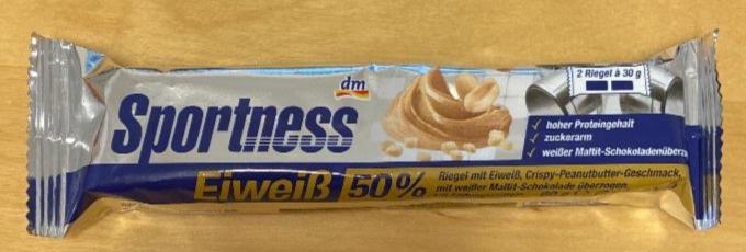 Képek - dm Sportness Eiweis 50% Crispy-Peanutbutter-Geschmack