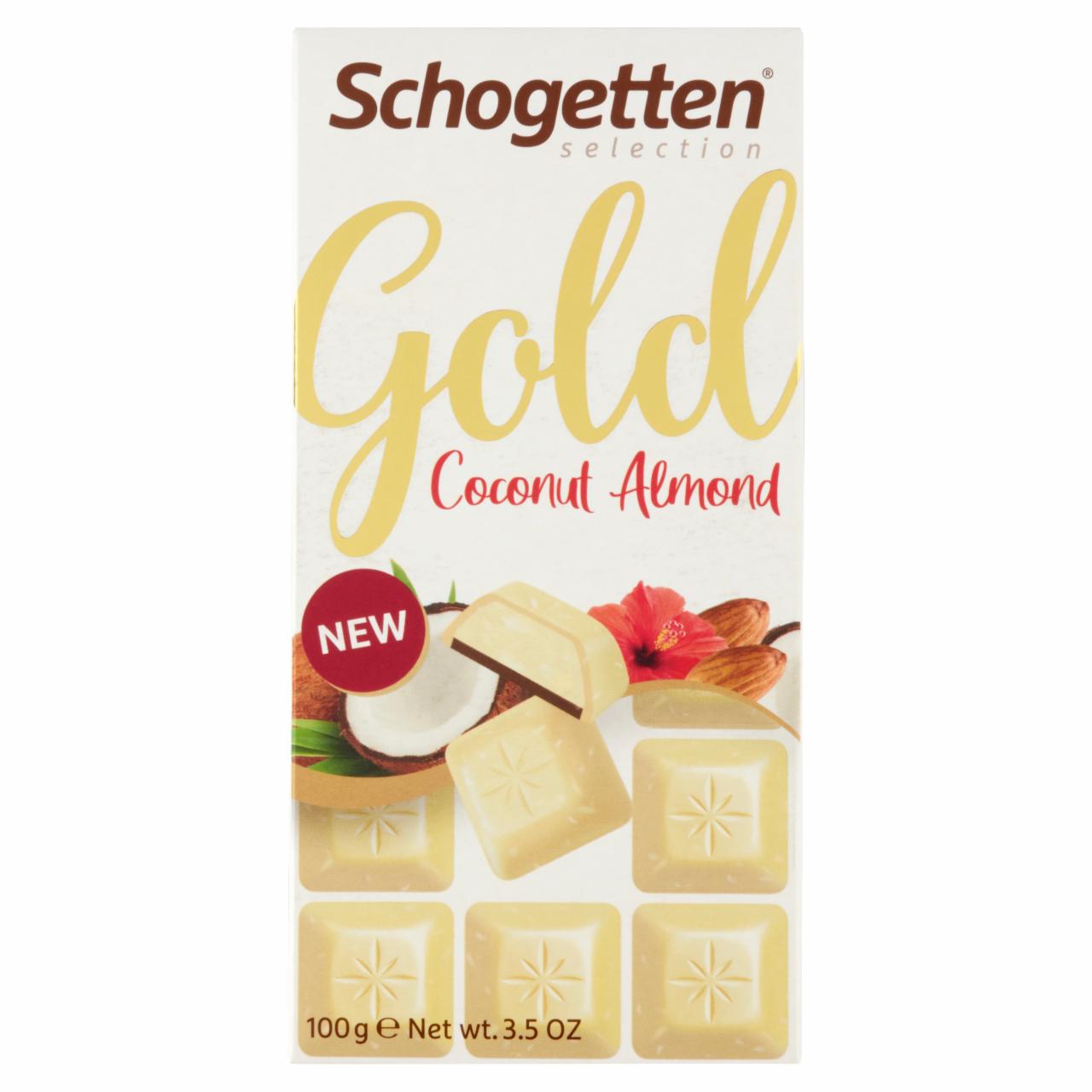 Képek - Schogetten Gold fehércsokoládé pirított kókuszreszelékkel, kókuszos-mandulás töltelékkkel 100 g