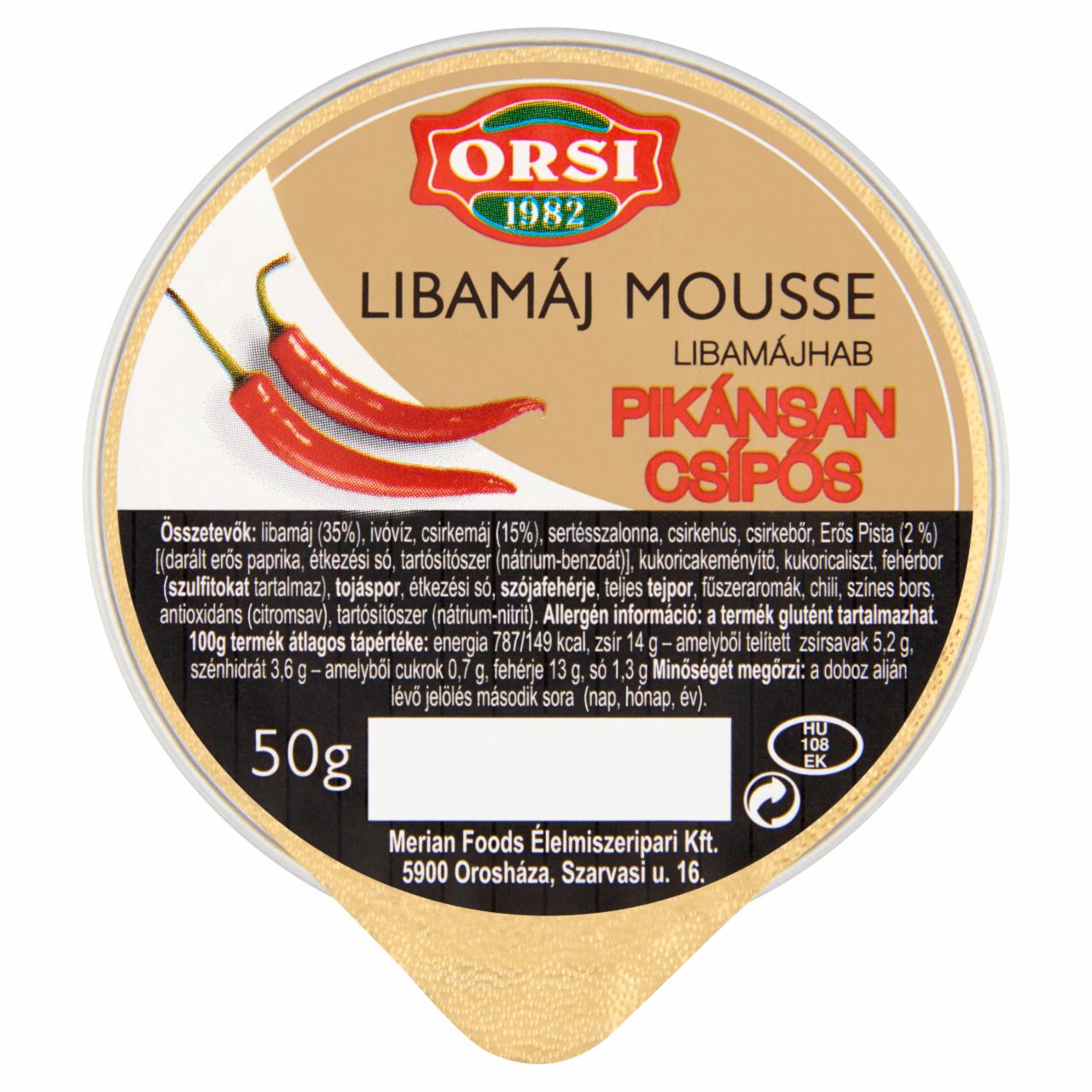 Képek - Orsi libamáj mousse pikánsan csípős 50 g