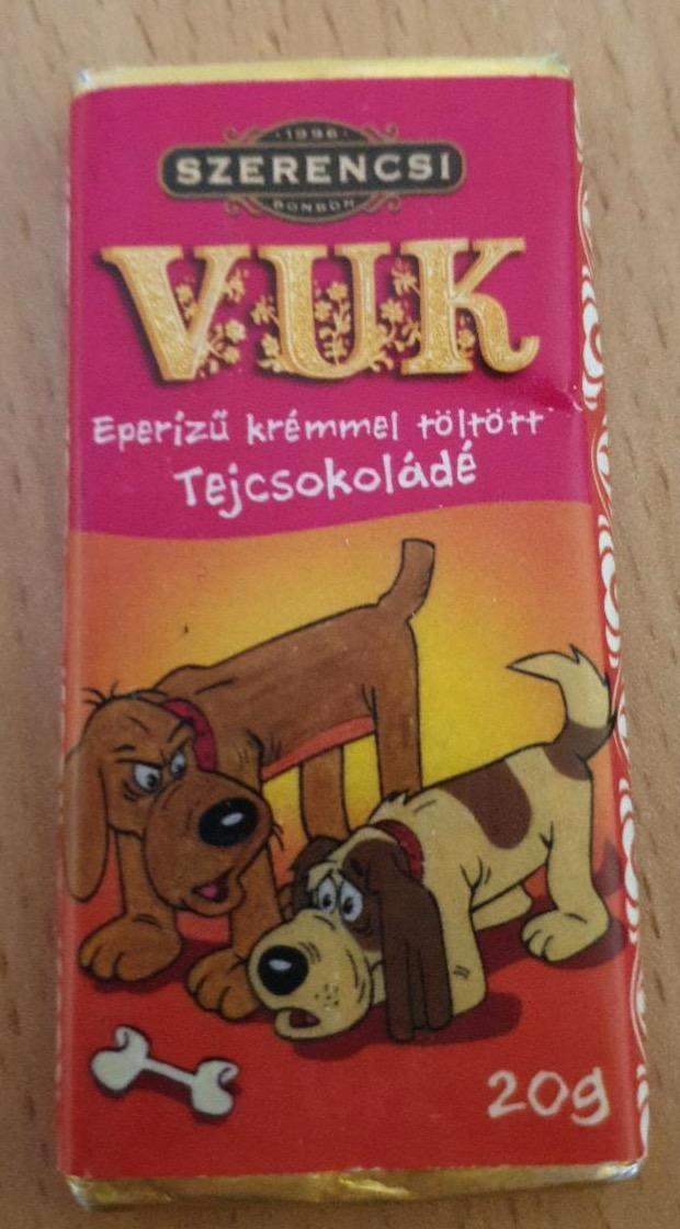 Képek - VUK eperízű krémmel töltött tejcsokoládé Szerencsi