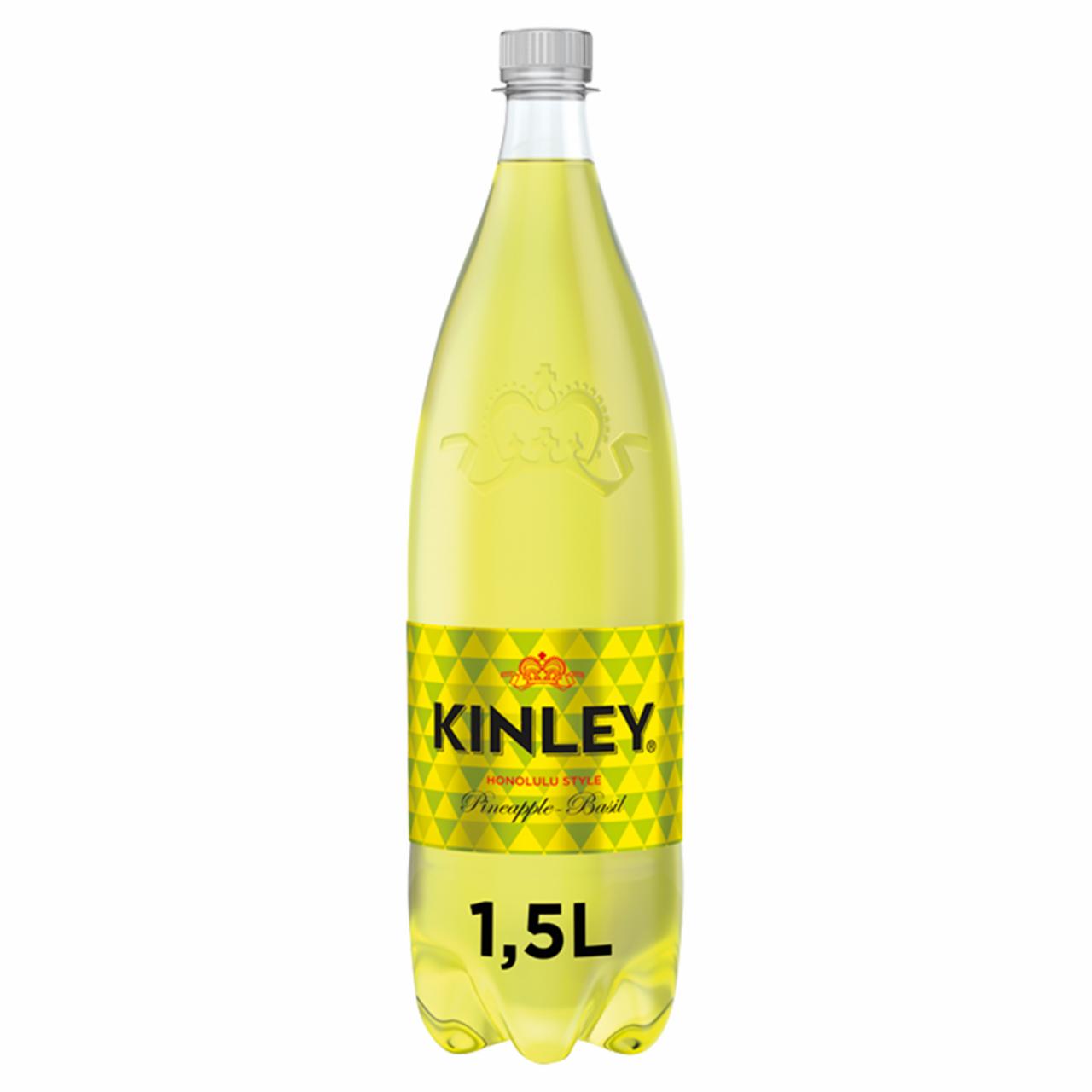 Képek - Kinley ananász és bazsalikom ízű szénsavas üdítőital cukorral, édesítőszerrel 1,5 l