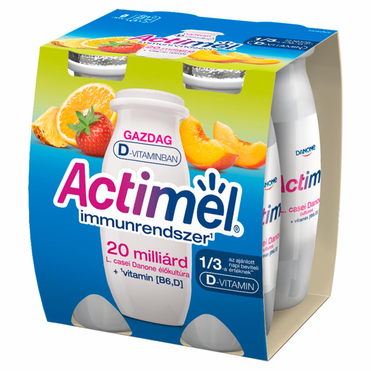 Képek - Danone Actimel vegyes gyümölcsízű zsírszegény joghurtalapú ital 4 x 100 g (400 g)