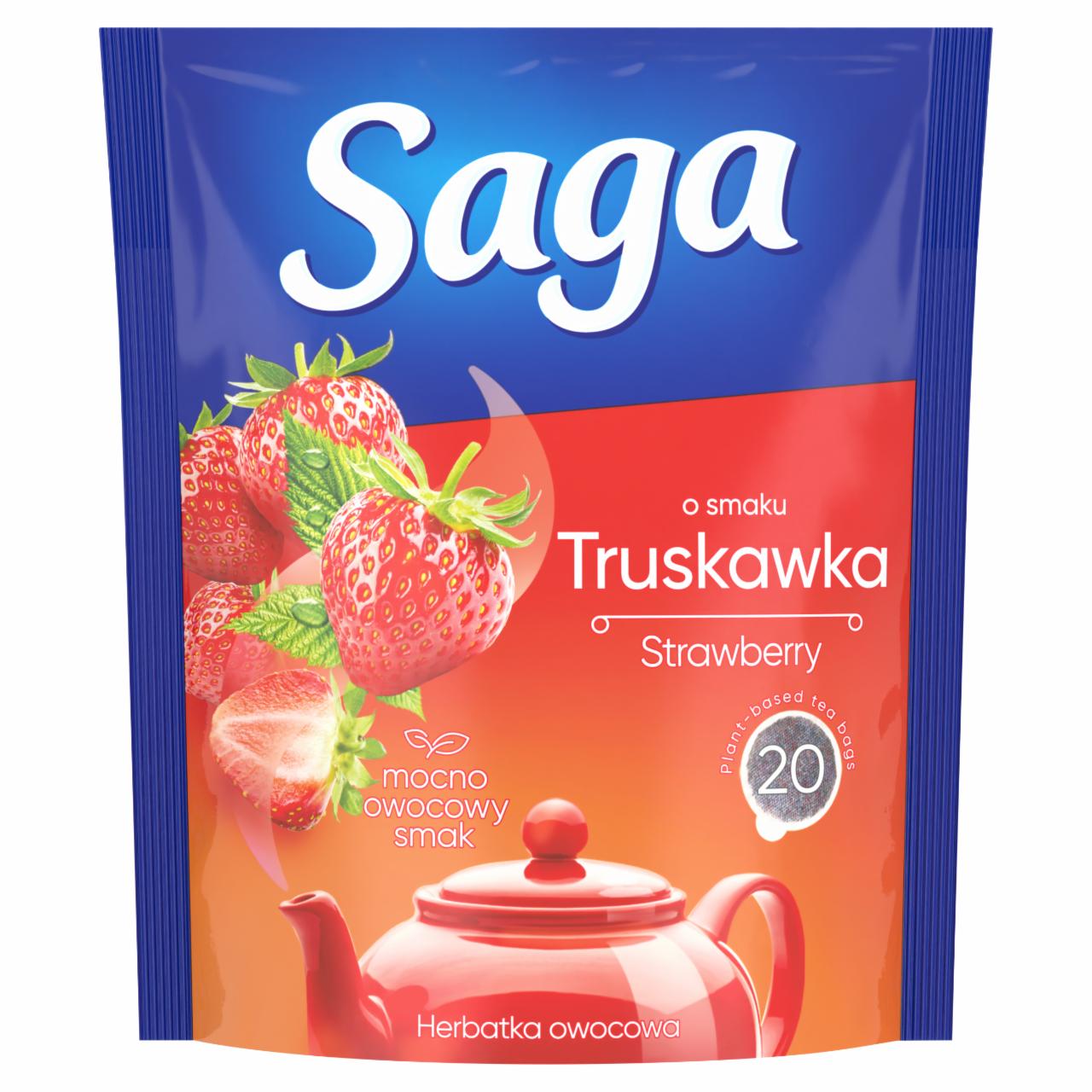 Képek - Saga Strawberry ízesített gyümölcstea 20 filter 34 g