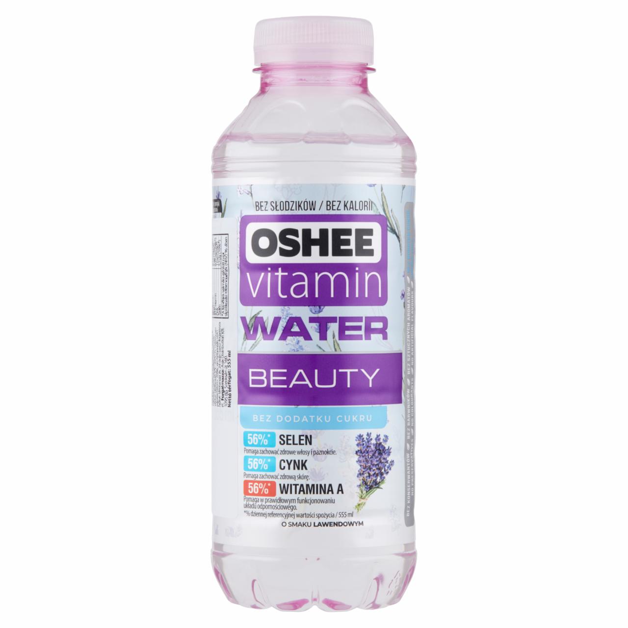 Képek - Oshee Witamin Water Beauty szénsavmentes levendula ízű ital 555 ml