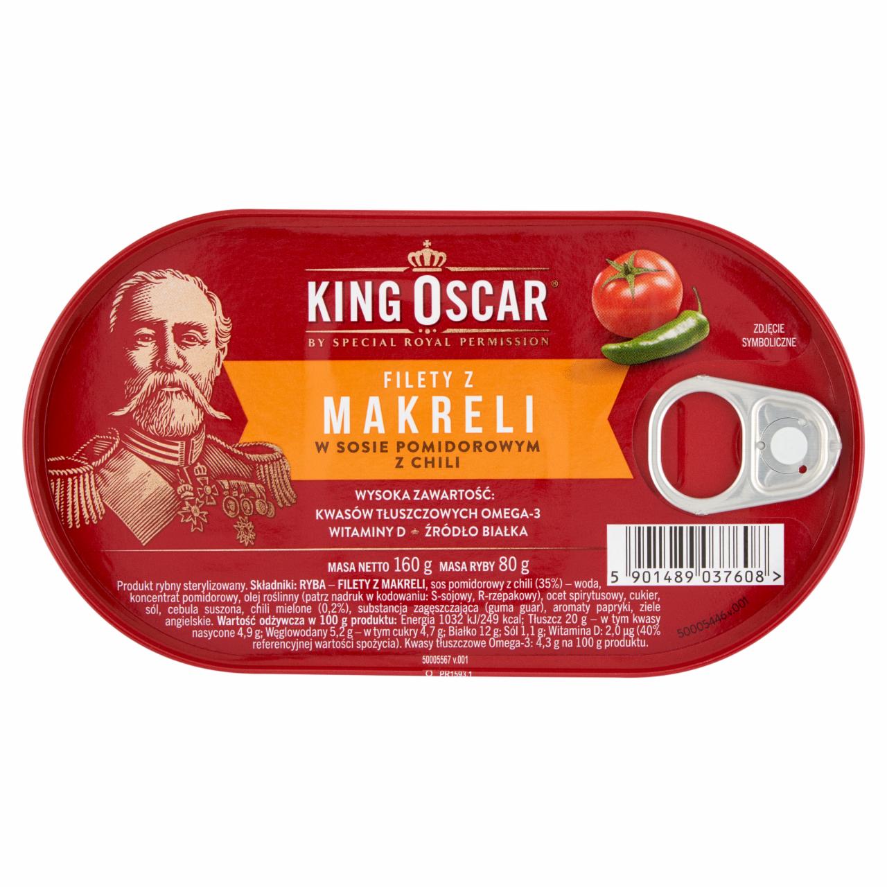 Képek - King Oscar makrélafilé paradicsomszószban, chilivel 160 g