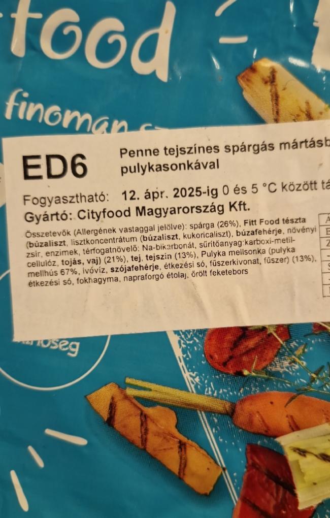 Képek - Penne tejszínes spárgás mártásban pulykamellsonkával CityFood