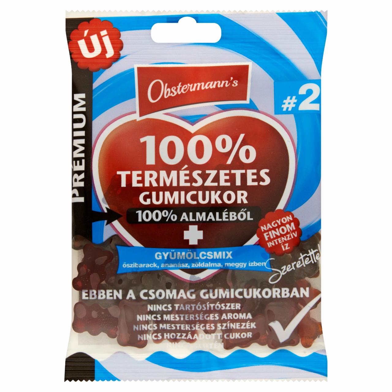 Képek - Obstermann's Prémium Gyümölcsmix 100% természetes gumicukor 80 g