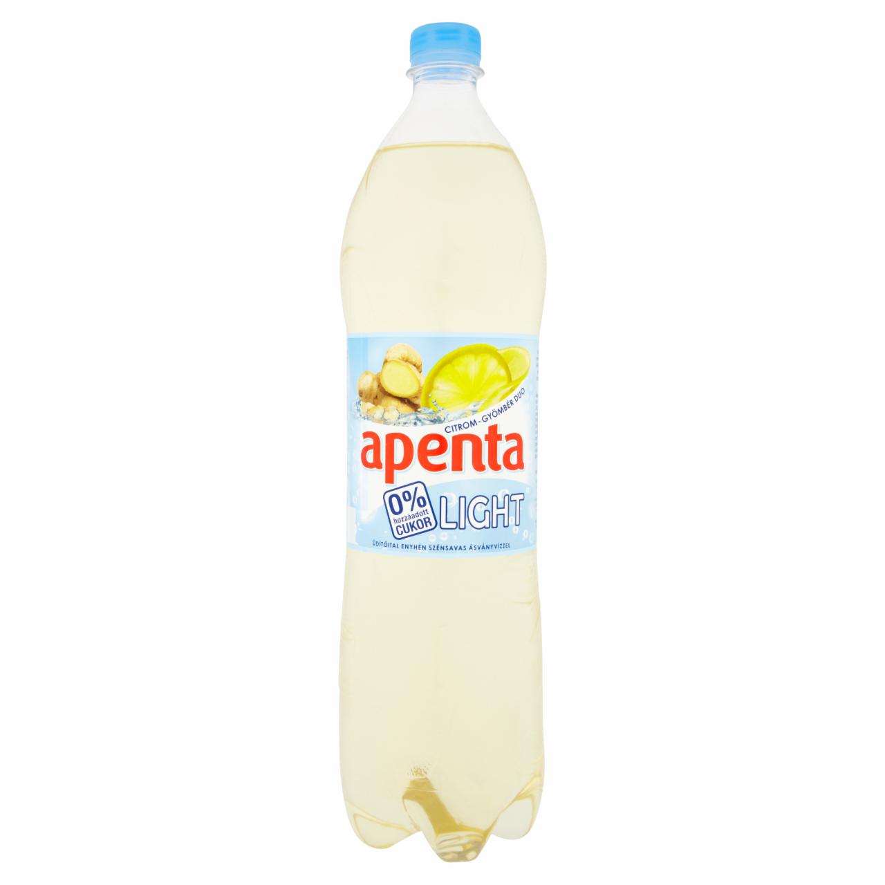 Képek - Apenta Light Citrom-Gyömbér Duo enyhén szénsavas üdítőital édesítőszerekkel 1,5 l