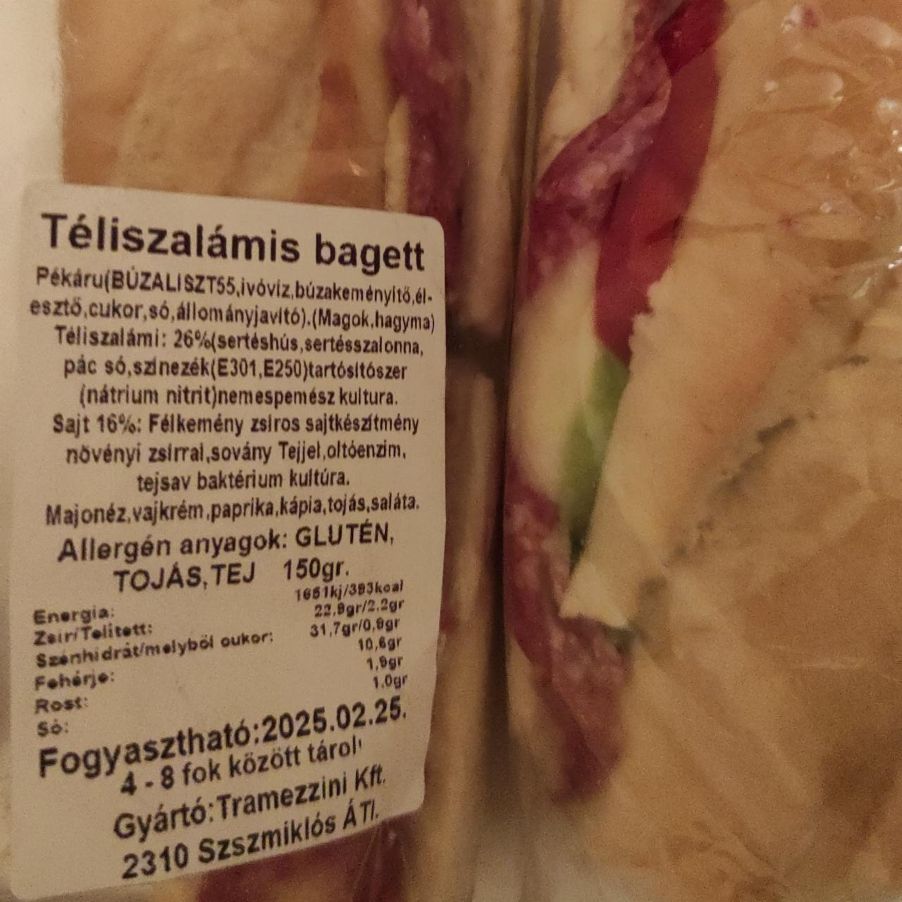 Képek - Téliszalámis bagett Tramezzini