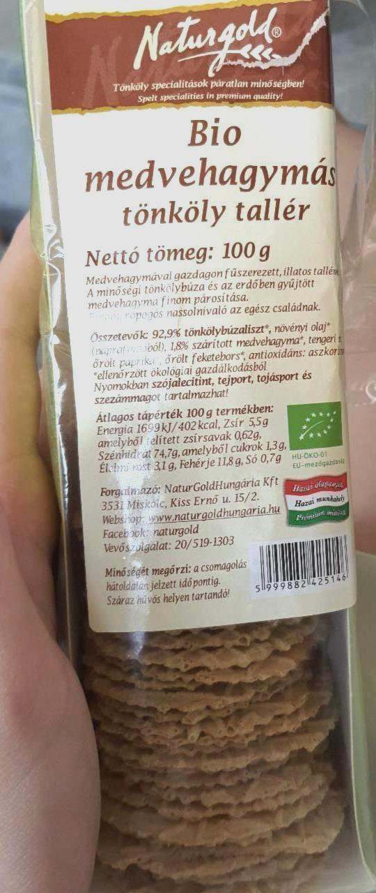 Képek - Bio medvehagymás tönköly tallér Naturgold