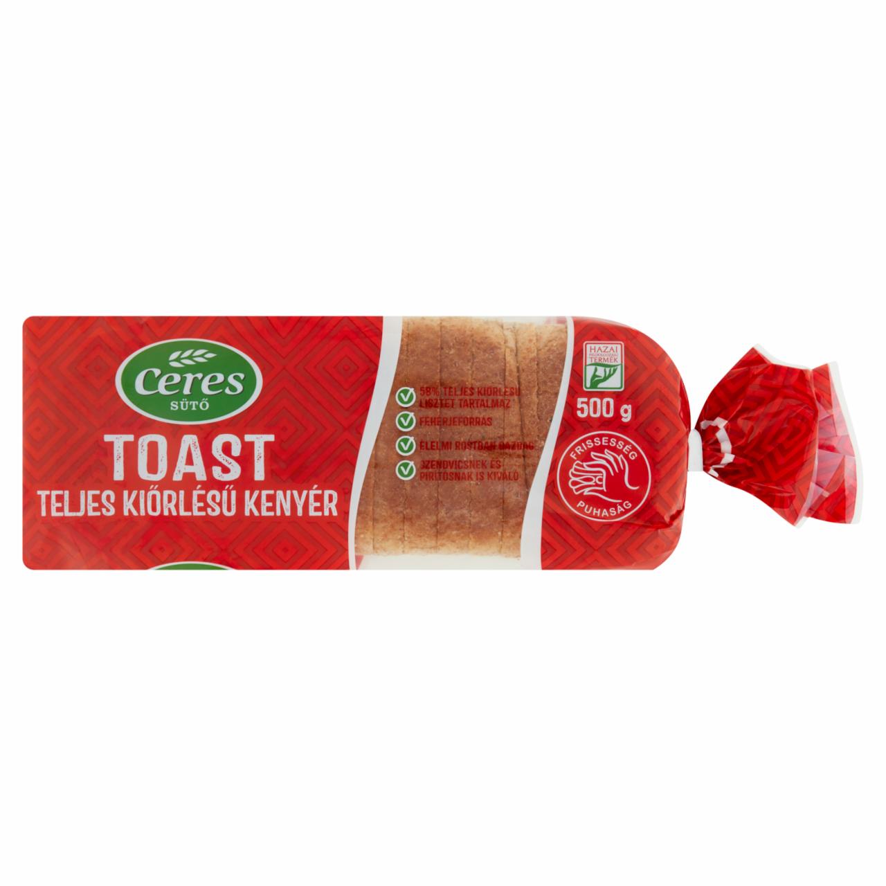 Képek - Ceres toast teljes kiőrlésű kenyér 500 g
