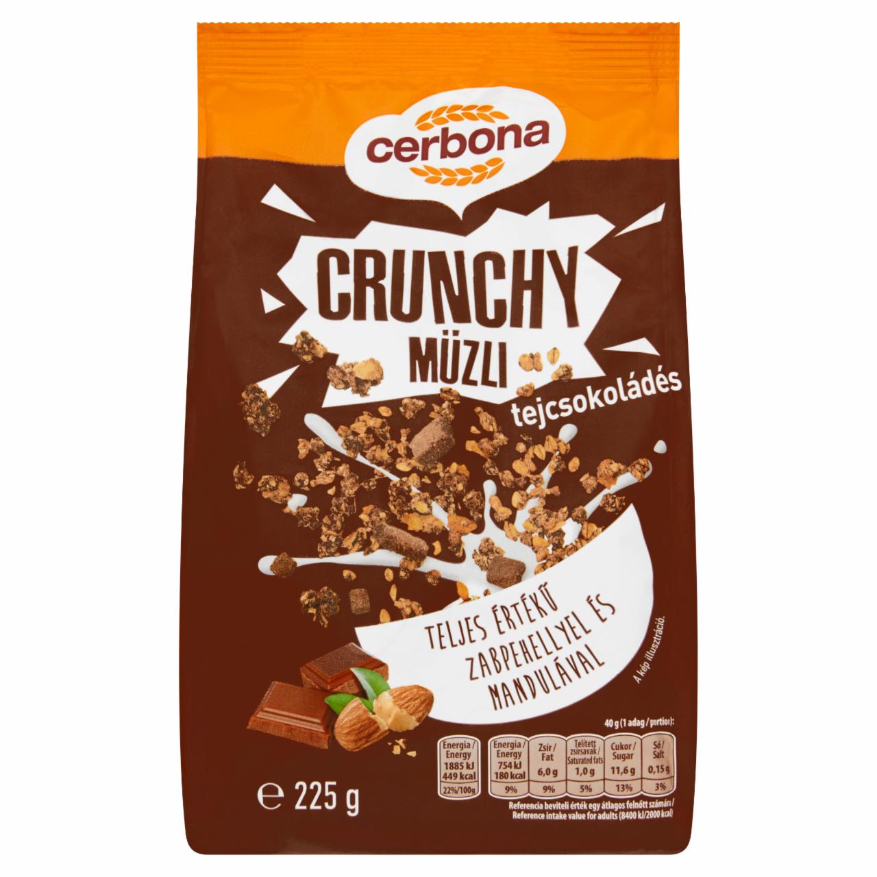 Képek - Cerbona Crunchy ropogós tejcsokoládés müzli 225 g