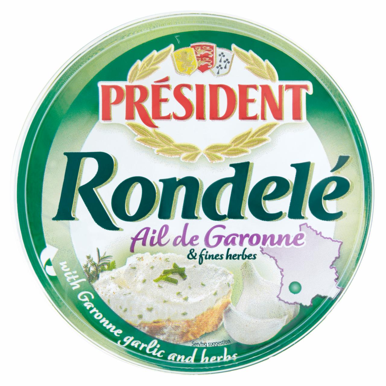 Képek - Président Rondelé fokhagymás-zöldfűszeres sajt 100 g