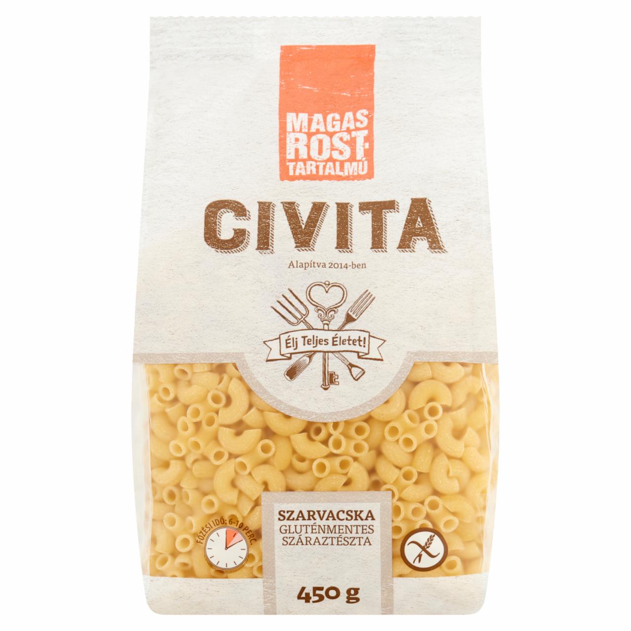 Képek - Civita szarvacska gluténmentes száraztészta 450 g
