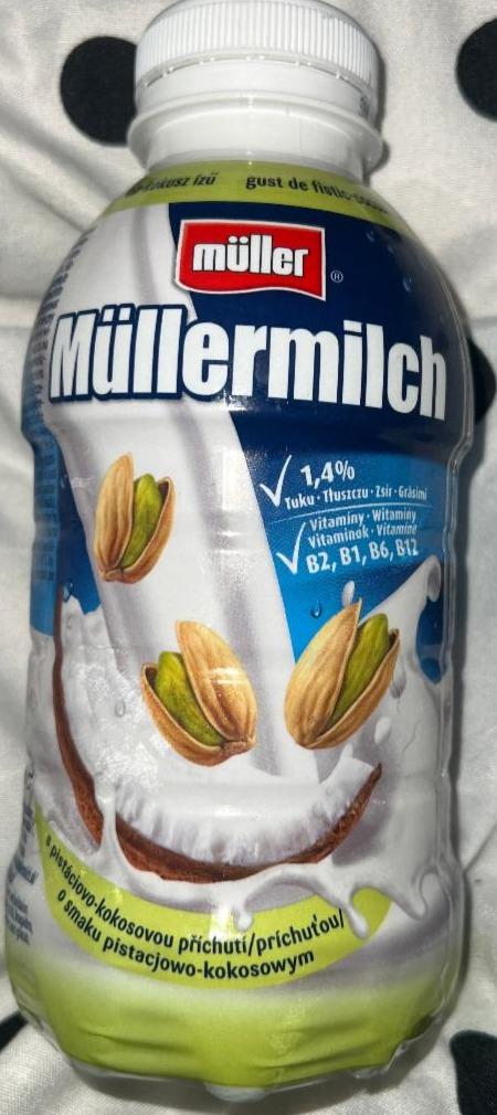 Képek - Milch pisztácia és kókusz ízű zsírszegény tejkészítmény Müller