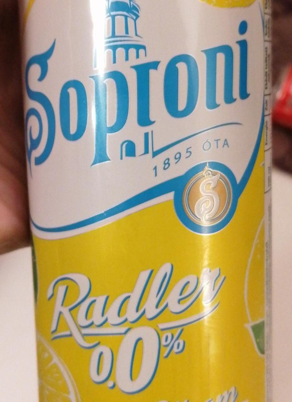 Képek - Soproni Radler citromos alkoholmentes sörital 0,5 l 