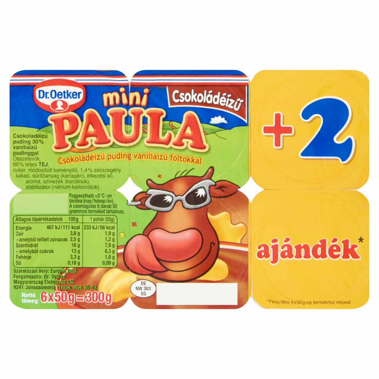 Képek - Dr. Oetker Paula Mini csokoládéízű puding vaníliaízű foltokkal 6 db 300 g