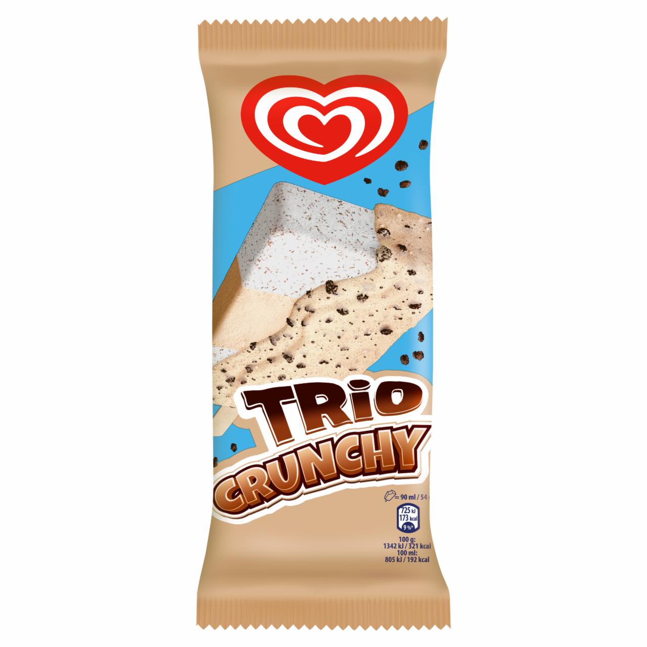 Képek - Trio Crunchy keksz ízű jégkrém és vanília ízű jégkrém kakaós bevonó darabkákkal 90 ml 