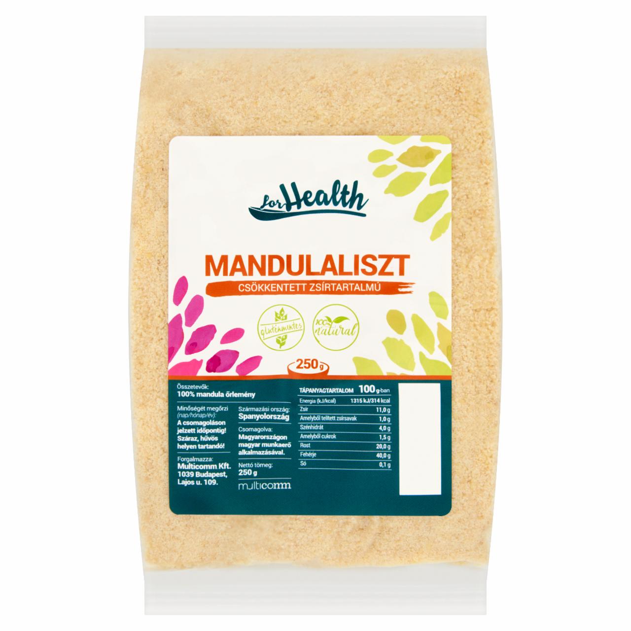 Képek - For Health csökkentett zsírtartalmú mandulaliszt 250 g