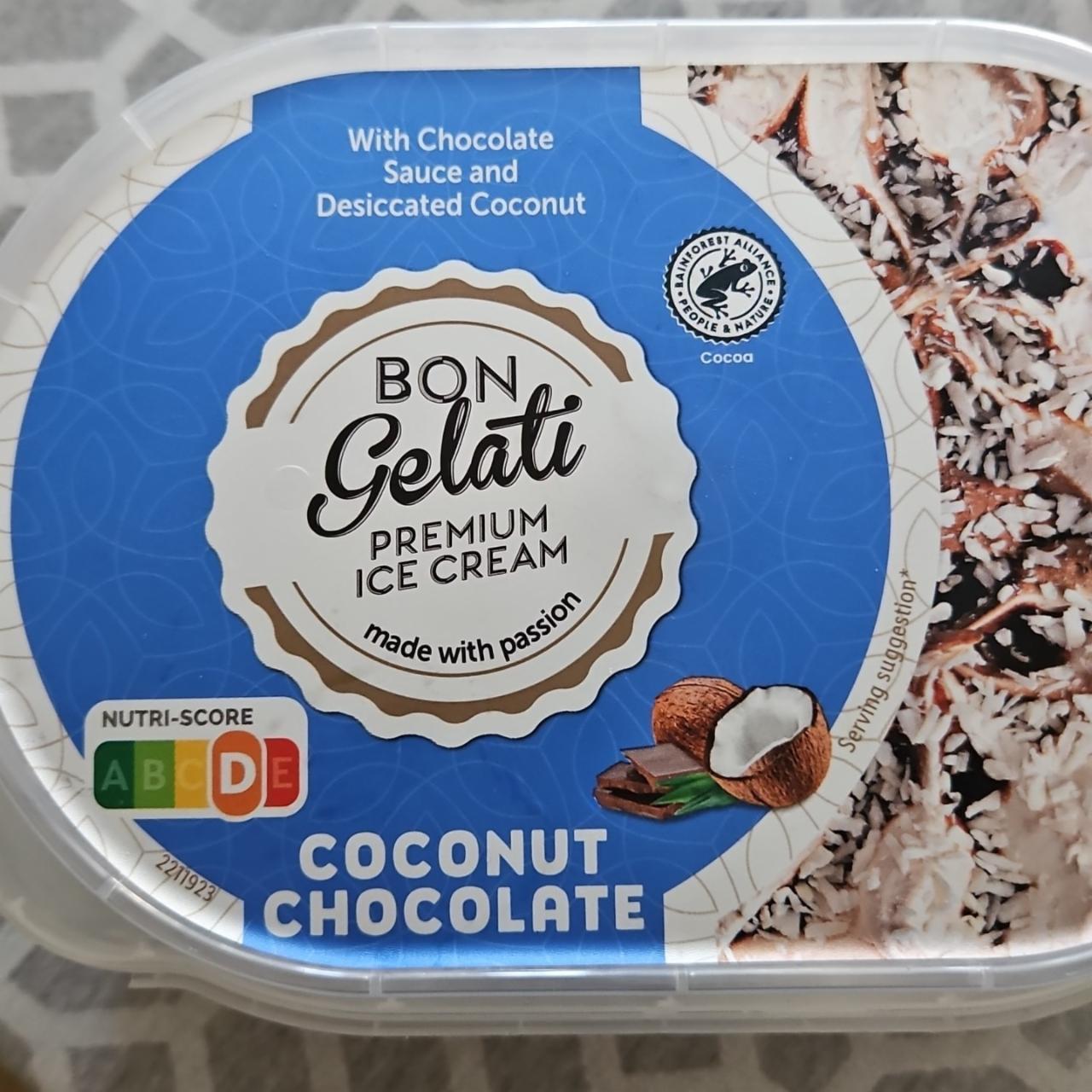 Képek - Prémium jégkrém coconut chocolate kókusz csoki Bon Gelati