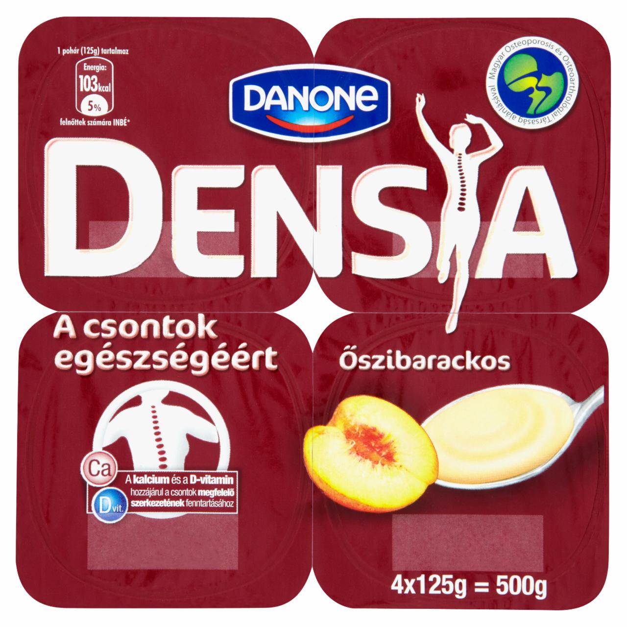 Képek - Danone Densia kalciummal és D-vitaminnal dúsított zsírszegény őszibarackos joghurt 4 x 125 g