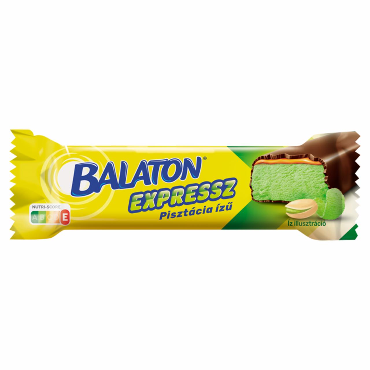 Képek - Balaton Expressz étcsokoládéval mártott pisztácia ízű szelet karamellel 35 g
