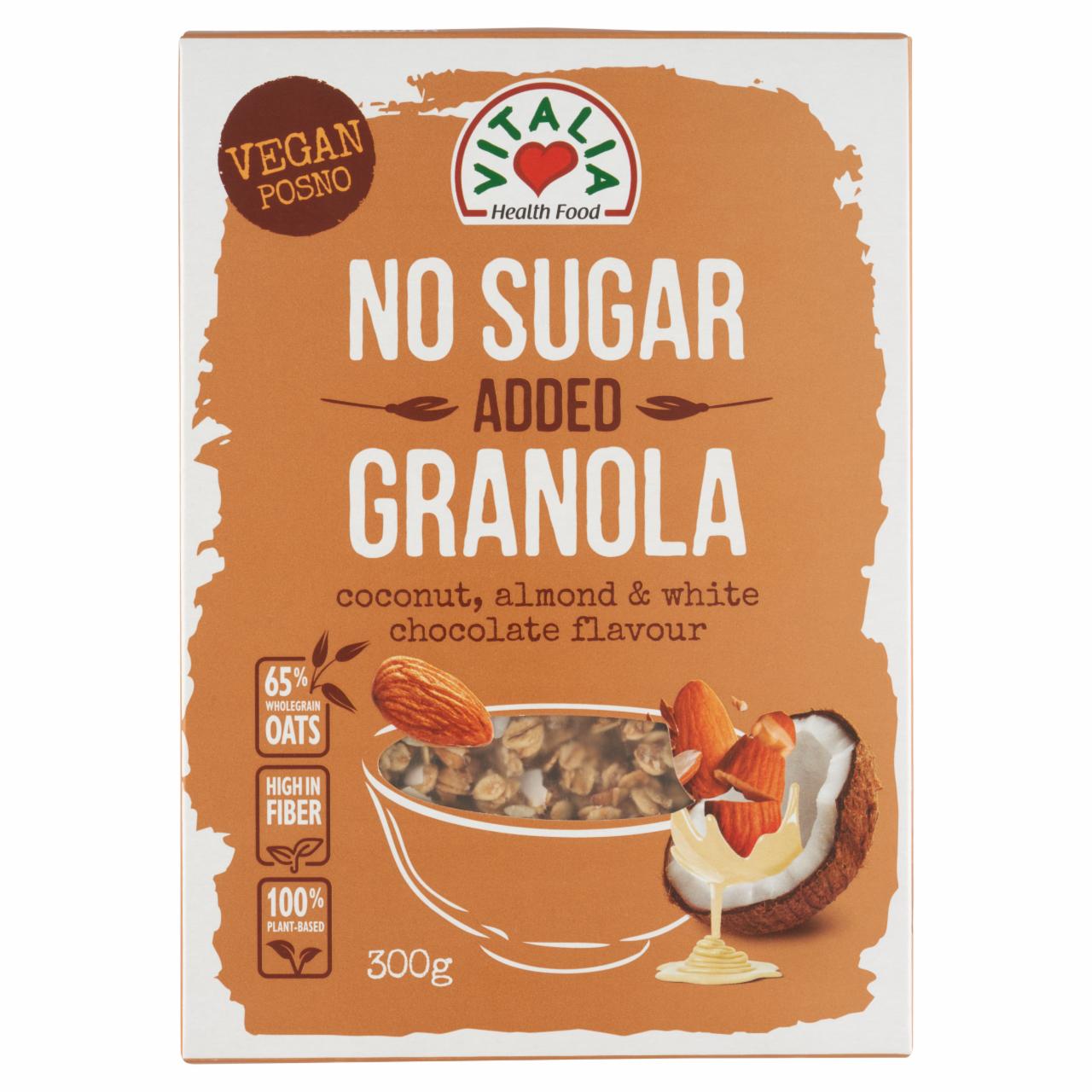 Képek - Vitalia kókuszos mandulás granola fehércsokoládéval, édesítőszerekkel 300 g