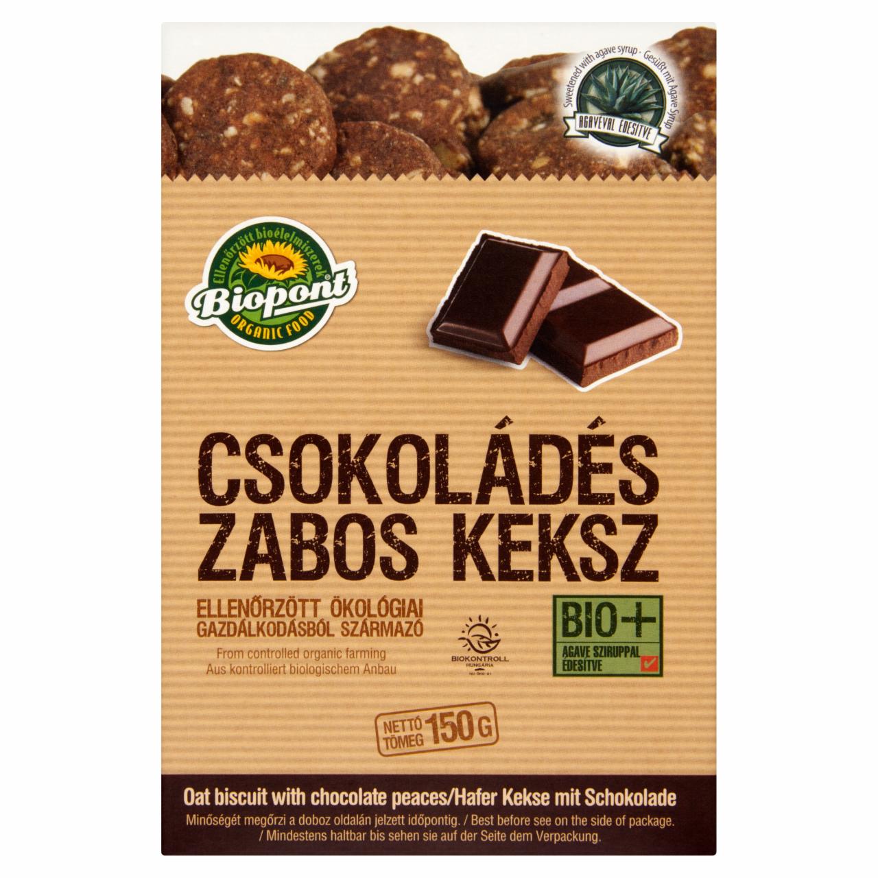 Képek - Biopont BIO csokoládés zabos keksz 150 g