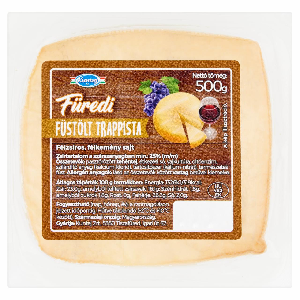 Képek - Kuntej Füredi félzsíros, félkemény füstölt trappista sajt 500 g