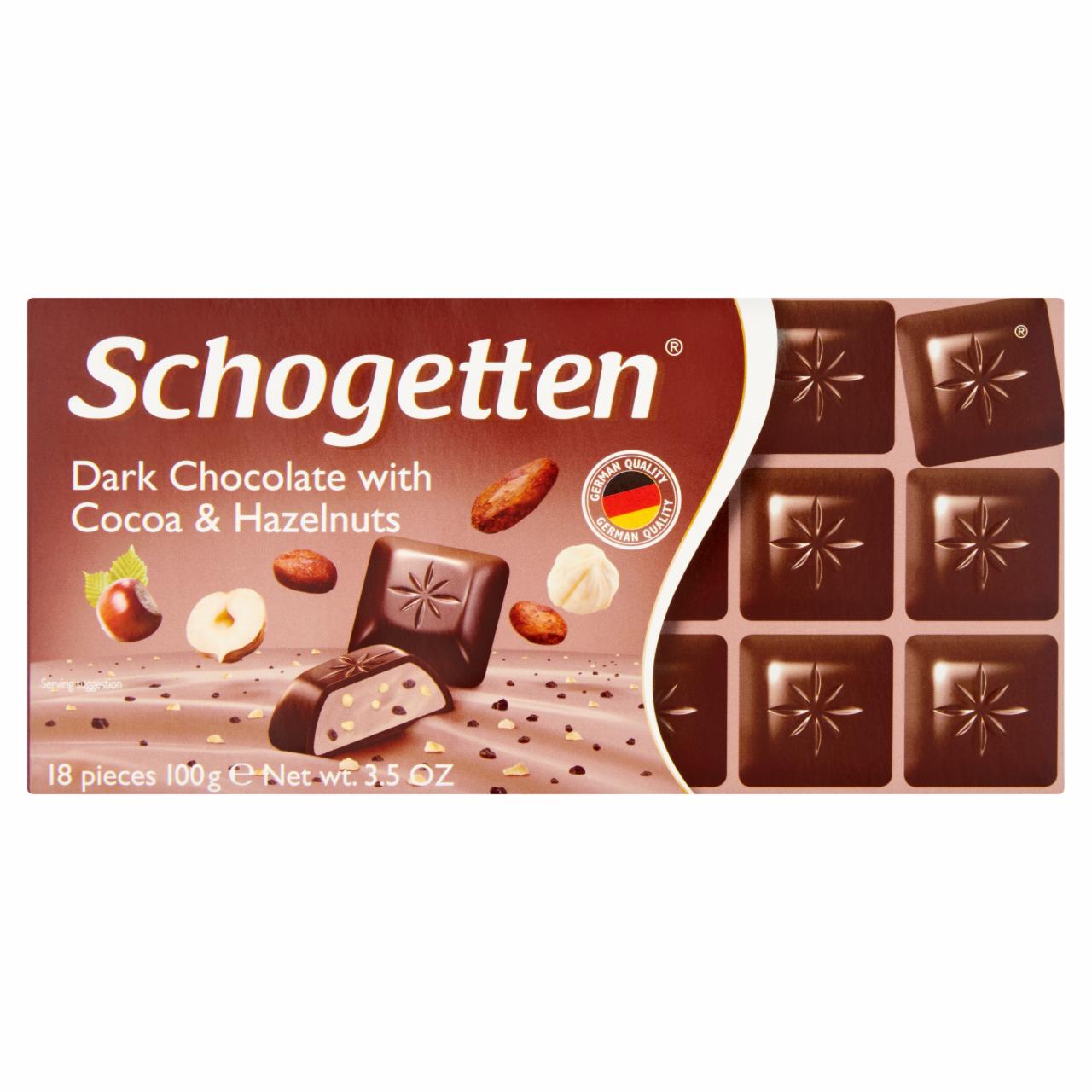 Képek - Schogetten étcsokoládé kakaó töltelékkel és mogyoróval 100 g