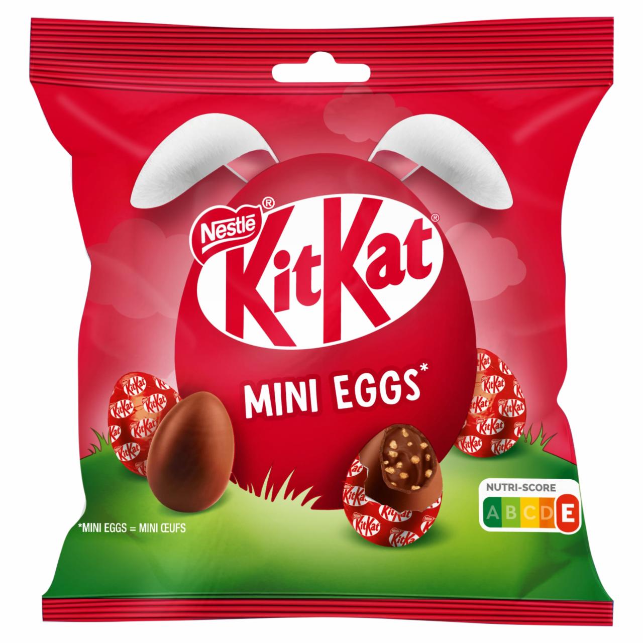 Képek - KitKat Mini Eggs tejcsokoládé tojás kakaóstöltelékkel rizspehellyel kekszporral ostyadarabokkal 90 g