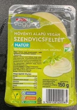 Képek - Növényi alapú vegán szendvicsfeltét natúr Spar veggie