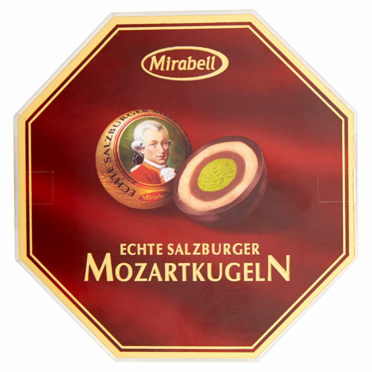 Képek - Mirabell Mozartkugeln étcsokoládé világos és sötét mogyoróskrém és marcipán töltelékkel 300 g