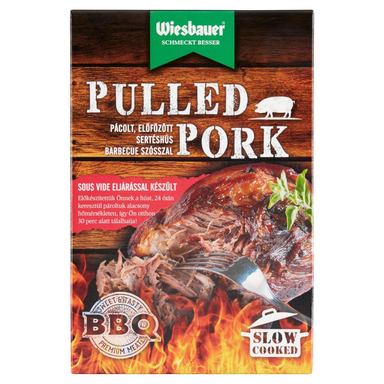 Képek - Wiesbauer Pulled Pork pácolt, előfőzött sertéshús barbecue szósszal 400 g