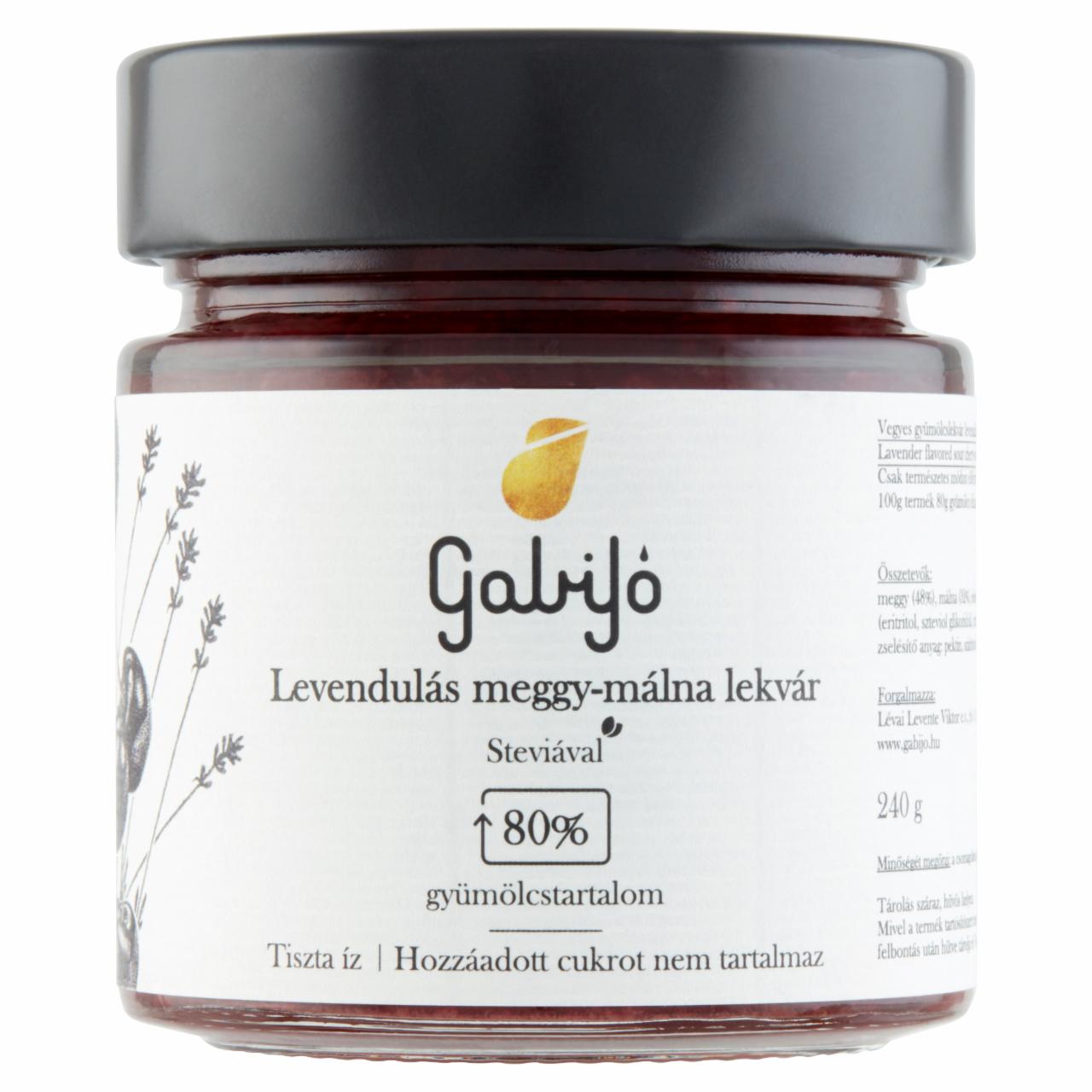 Képek - GabiJó levendulás meggy-málna lekvár steviával 240 g